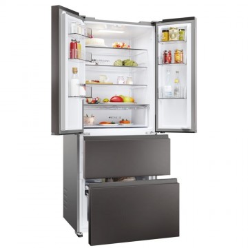 Haier HFR3718ENMD Ψυγειοκαταψύκτης 402lt Total NoFrost Υ177.5xΠ70xΒ68.8εκ. Inox Series 3